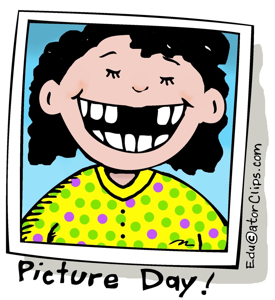 smiling girl with missing front teeth