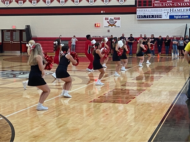 Cheerleaders at pep rally