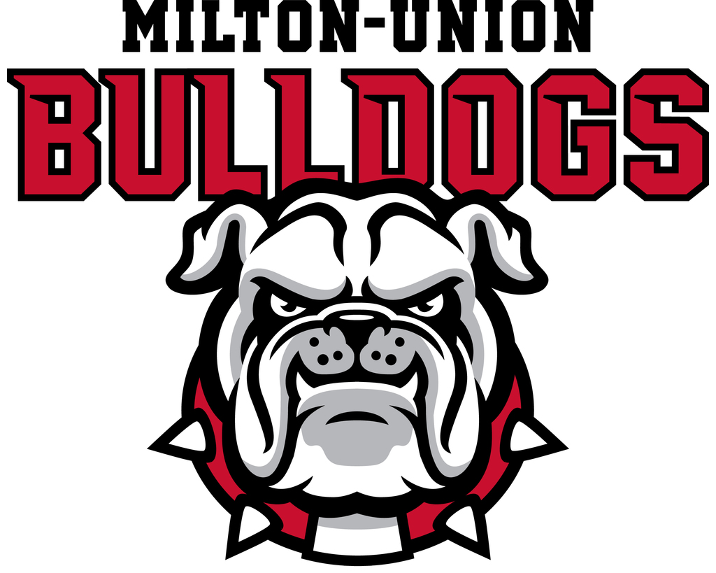 Milton-Union Bulldogs Text with Bulldog Head