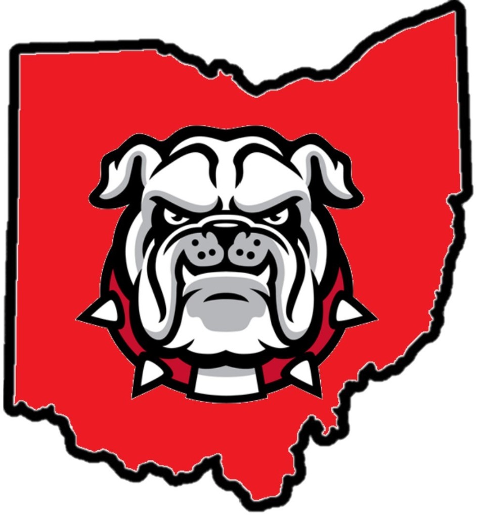 Bulldog Logo in the outline of Ohio