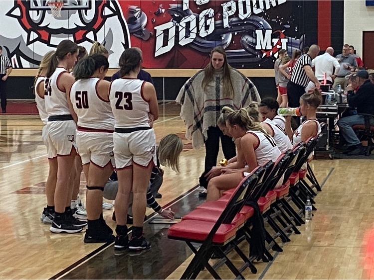 Varsity Girls Bench during time-out - Dixie 12.19.2022